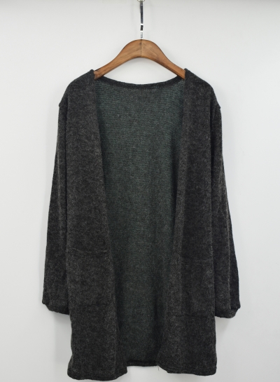 Casual Women's Long Sleeve Knit Open Front Cardigan with Pockets stylesimo.com