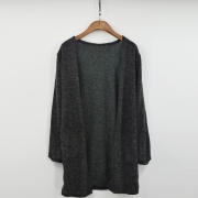 Casual Women's Long Sleeve Knit Open Front Cardigan with Pockets