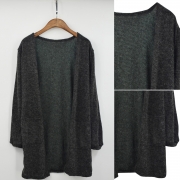 Casual Women's Long Sleeve Knit Open Front Cardigan with Pockets