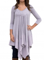 Asymmetric Splicing Hem Stretched Knit Going Out Dress