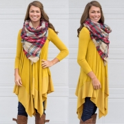 Asymmetric Splicing Hem Stretched Knit Going Out Dress