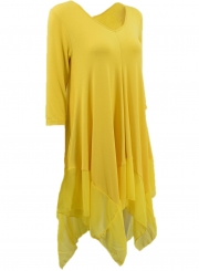 Asymmetric Splicing Hem Stretched Knit Going Out Dress