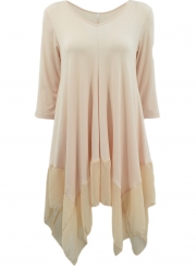 Asymmetric Splicing Hem Stretched Knit Going Out Dress