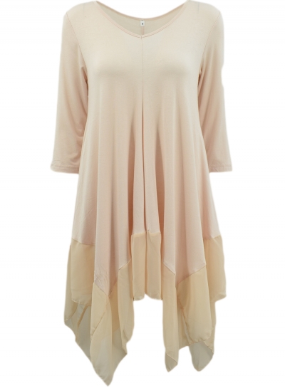 Asymmetric Splicing Hem Stretched Knit Going Out Dress YOUYOUFASHIONEC.com