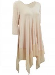 Asymmetric Splicing Hem Stretched Knit Going Out Dress