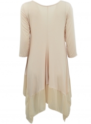 Asymmetric Splicing Hem Stretched Knit Going Out Dress