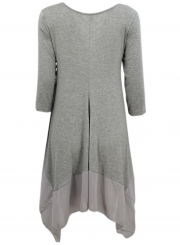 Asymmetric Splicing Hem Stretched Knit Going Out Dress