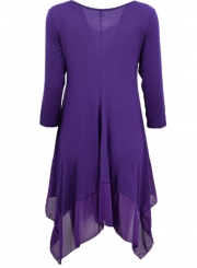 Asymmetric Splicing Hem Stretched Knit Going Out Dress