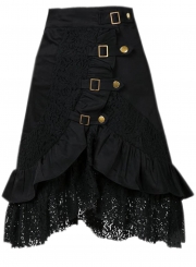 Mid Waist Hollow Out Steampunk Gothic Vintage Lace Gypsy Hippie Skirt