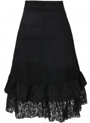Mid Waist Hollow Out Steampunk Gothic Vintage Lace Gypsy Hippie Skirt