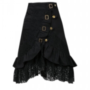 Mid Waist Hollow Out Steampunk Gothic Vintage Lace Gypsy Hippie Skirt