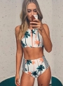 women-s-2-piece-palm-tree-printed-stripe-high-waist-swimwear