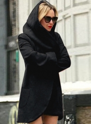 Women's Hooded Long Sleeve Loose Fit Design Woolen Fashion Hooded Coat