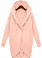 Women's Hooded Long Sleeve Loose Fit Design Woolen Fashion Hooded Coat