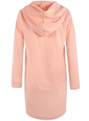 Women's Hooded Long Sleeve Loose Fit Design Woolen Fashion Hooded Coat