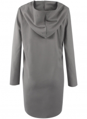 Women's Hooded Long Sleeve Loose Fit Design Woolen Fashion Hooded Coat