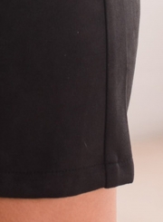 Elegant Zipper Fly Faux Suede Slim Bodycon Lace Up Skirt Going Out Dress