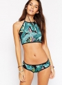 women-s-leaf-print-high-halter-neck-bikini-set-swimwear