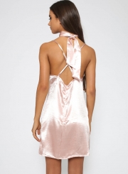 Sexy Sleeveless Spaghetti Strap V Neck Chemise Evening Party Dress