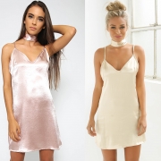 Sexy Sleeveless Spaghetti Strap V Neck Chemise Evening Party Dress