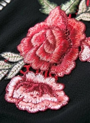 Sleeveless Halter Neck Floral Embroidery Maxi Prom Evening Dress