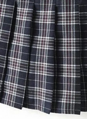 Women's Fashion Plaid Pattern Pleated Mini Skirt Day Dress
