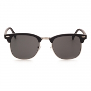 Women's Casual Wooden Retro Metal Large Frame Square Sunglasses