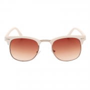 Women's Casual Wooden Retro Metal Large Frame Square Sunglasses