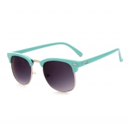 Women's Casual Wooden Retro Metal Large Frame Square Sunglasses