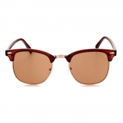 Women's Casual Wooden Retro Metal Large Frame Square Sunglasses