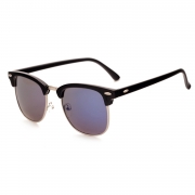 Women's Casual Wooden Retro Metal Large Frame Square Sunglasses