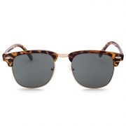 Women's Casual Wooden Retro Metal Large Frame Square Sunglasses