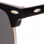 Women's Casual Wooden Retro Metal Large Frame Square Sunglasses