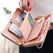 Women's Bow Large Capacity Strap Holder Artificial Leather Long Purse