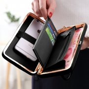 Women's Bow Large Capacity Strap Holder Artificial Leather Long Purse