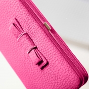 Women's Bow Large Capacity Strap Holder Artificial Leather Long Purse