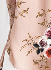 Women's Fashion Off The Shoulder Flare Sleeve Floral Printed Blouse