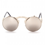 Women's Fashion Retro Flip Up Round Circle Lens Stempunk Sunglasses