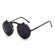 Women's Fashion Retro Flip Up Round Circle Lens Stempunk Sunglasses