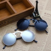 Women's Fashion Retro Flip Up Round Circle Lens Stempunk Sunglasses