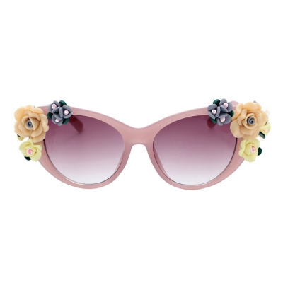 Women's Charming Plastic Baroque Style Flower Decoration Uv Sunglasses YOUYOUFASHIONEC.com