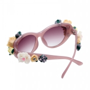 Women's Charming Plastic Baroque Style Flower Decoration Uv Sunglasses
