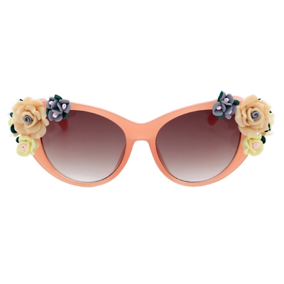 Women's Charming Plastic Baroque Style Flower Decoration Uv Sunglasses YOUYOUFASHIONEC.com