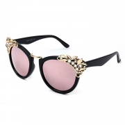 Women's Fashion Plastic Resin Rhinestone Cat Eye Sunglasses