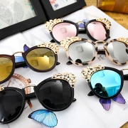 Women's Fashion Plastic Resin Rhinestone Cat Eye Sunglasses