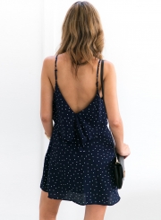 Charming Sleeveless Spaghetti Strap V Neck Backless Short Day Dress