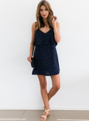 Charming Sleeveless Spaghetti Strap V Neck Backless Short Day Dress