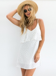 Charming Sleeveless Spaghetti Strap V Neck Backless Short Day Dress