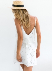 Charming Sleeveless Spaghetti Strap V Neck Backless Short Day Dress
