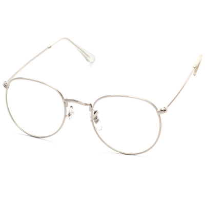 Women's Polycarbonate Retro Metal Frame Clear Lens Round Eyeglass YOUYOUFASHIONEC.com